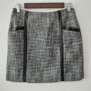 Banana Republic Black and White Tweed Front Pocket Pencil Skirt